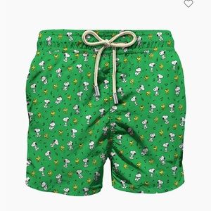 NWOT MC2 Saint Barth Snoopy Music Swim Shorts Green X-Large